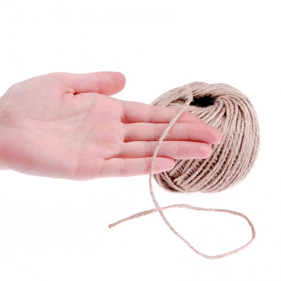 Шпагат джутовый, 1.5 мм, L 100 м, 2-ниточный, Сибртех (93876)
