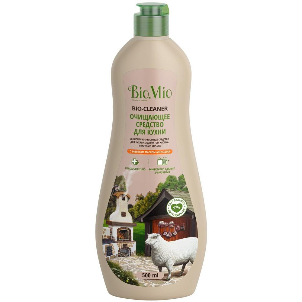 Средство чистящее для кухни "bio-kitchen cleaner" крем (апельсин) 500 мл (1/10) biomio