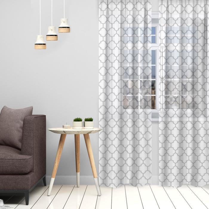 Тюль "geometry" 145*260 см компл. 2 шт. (1/25) "этель" 5525180