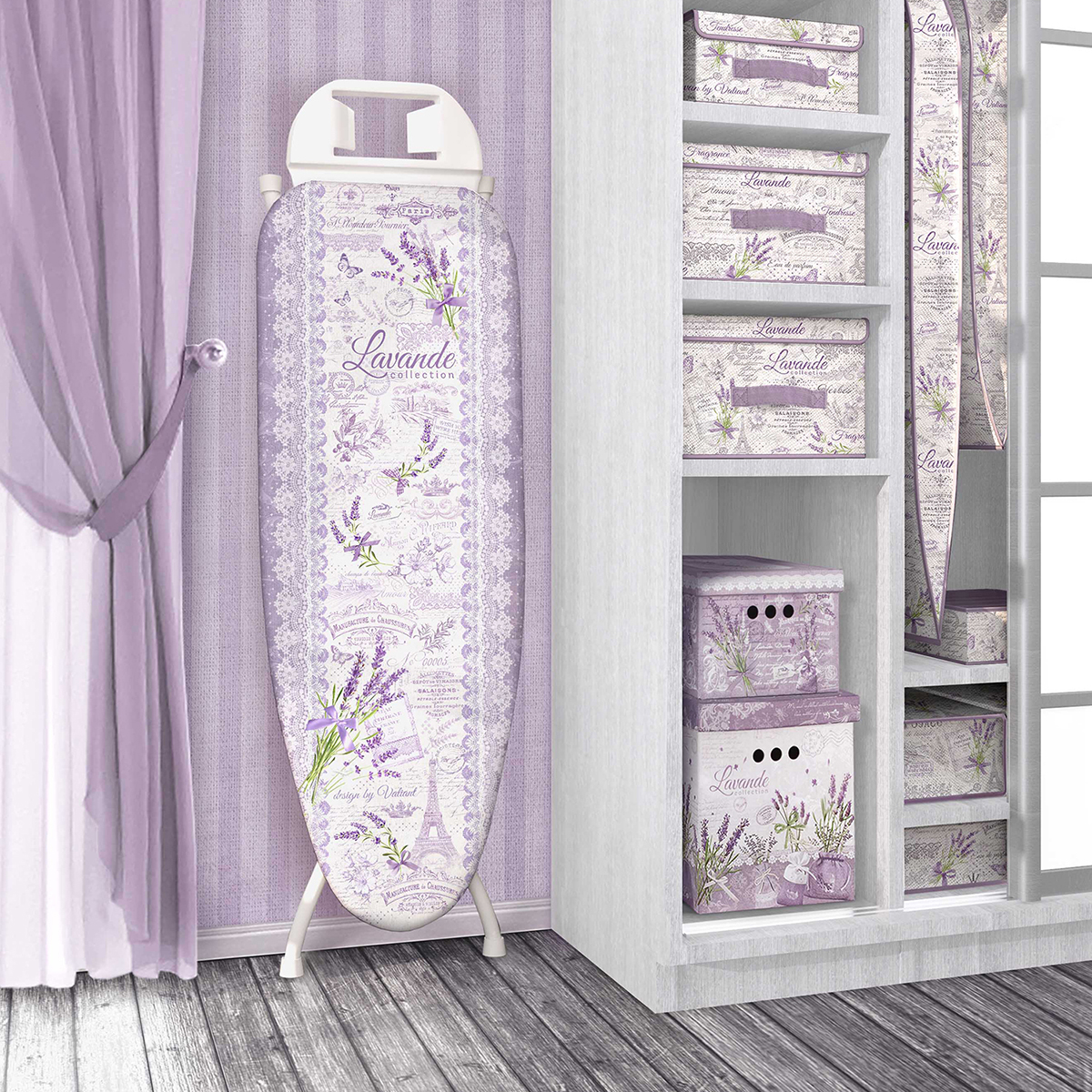 Чехол для гладильной доски "lavande" 130 х 47 см (1/30) "valiant" lv13047-l