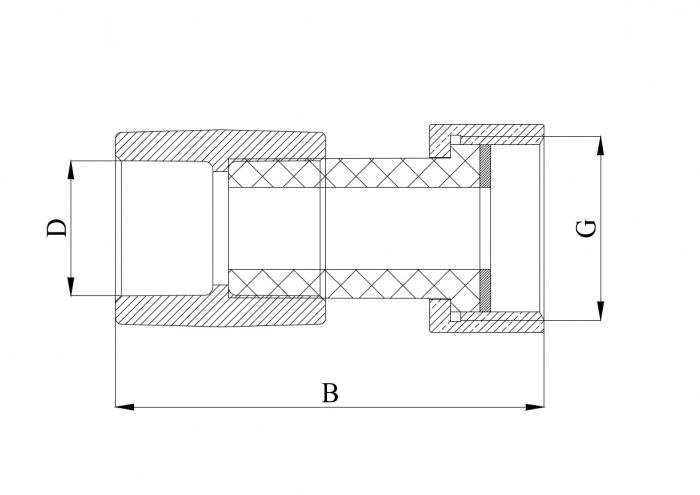 Муфта с накидной гайкой 25 х 3/4" (ВР) ПП (PP-R100) серая HEISSKRAFT