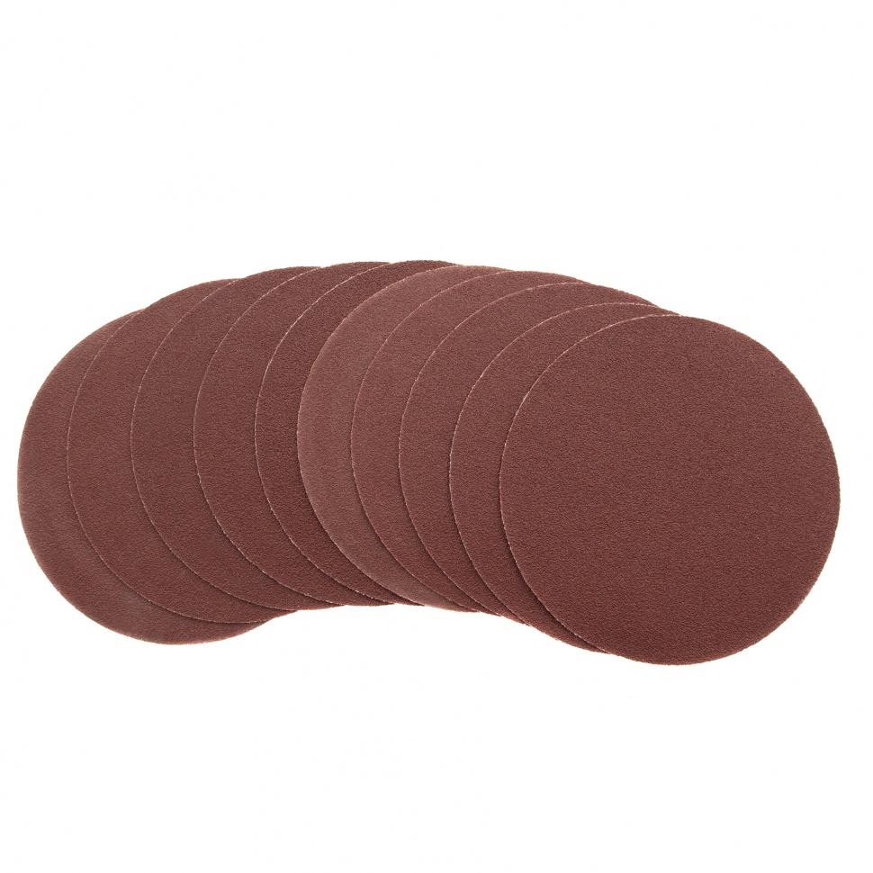 Круг абразивный на ворсовой подложке под "липучку", P 80, 125 мм, 10 шт Сибртех (738457)