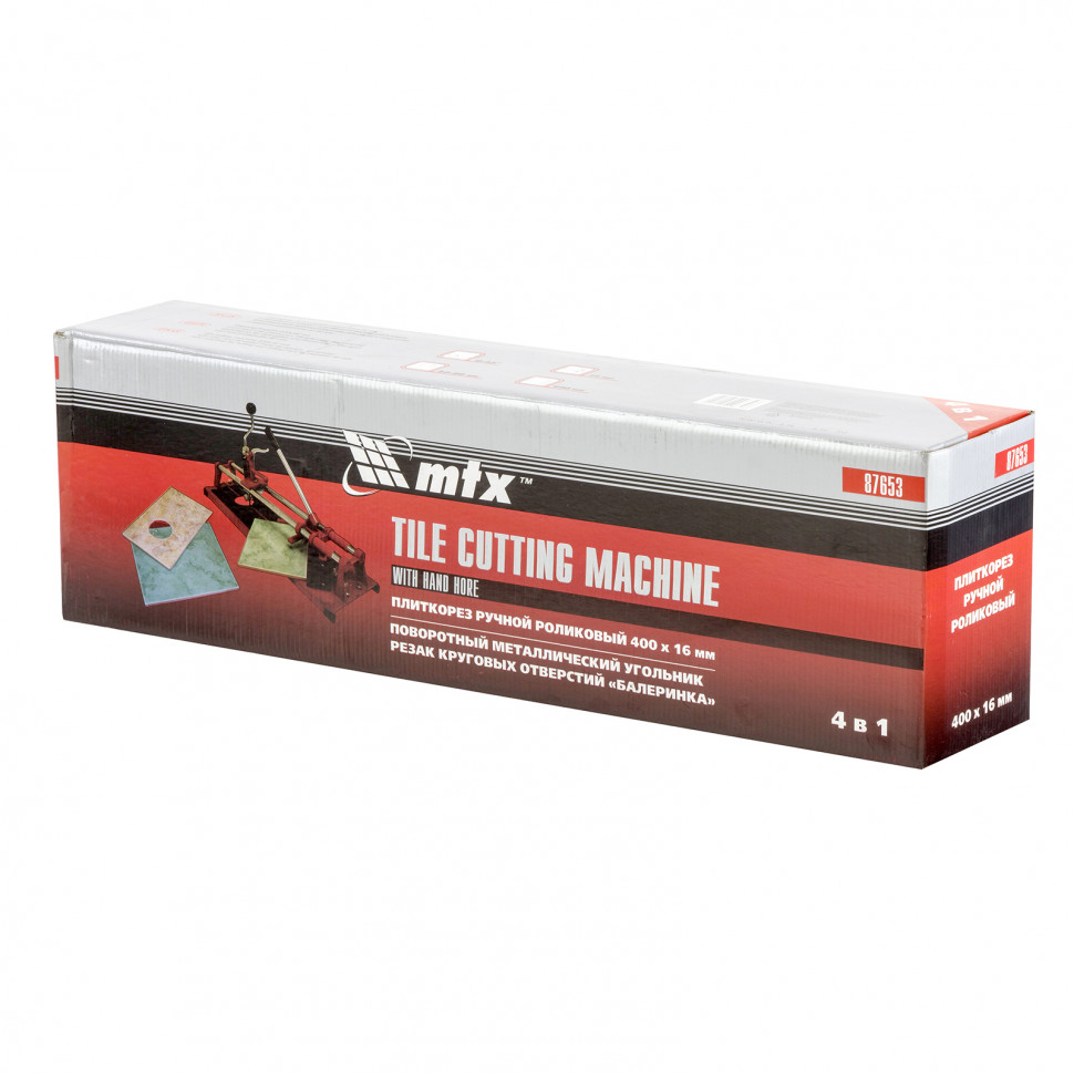 Плиткорез 400 х 16 мм, "Балеринка", поворотный металлический угольник MTX (87653)