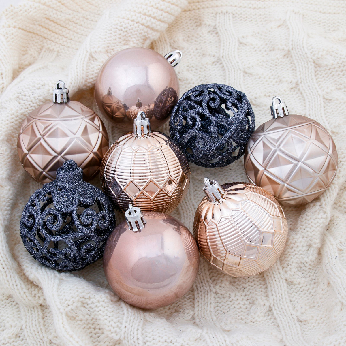 Шары новогодние d-6 см (набор 16 шт.) "винтажный узор" цвет микс "зимнее волшебство" 4250842