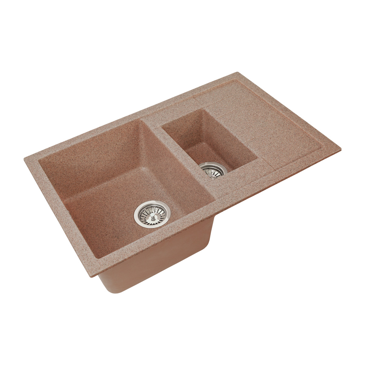 Мойка для кухни врезная искуств. камень gs-21k-307 двойная 775*500 мм терракот "granstones"