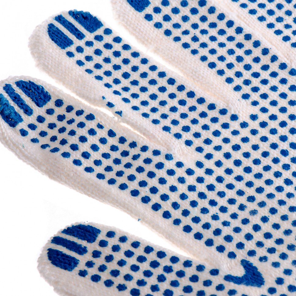 Перчатки х/б, ПВХ покрытие, "Точка", 10 класс, стикер (67702)