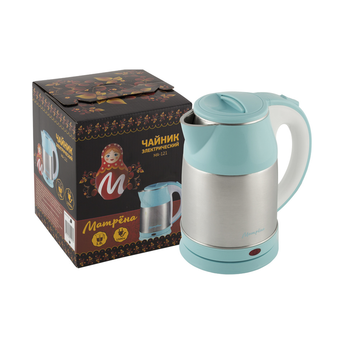 Чайник электр. "матрёна" ma-121 1,8 л (1/12) сталь