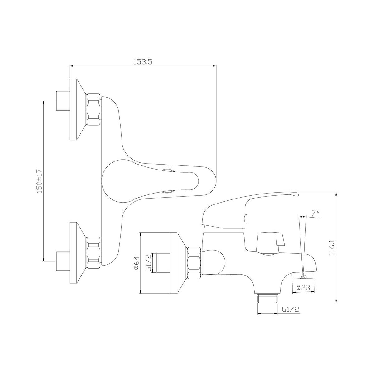 Смеситель для ванн  y35-30  (1/12) "rossinka"