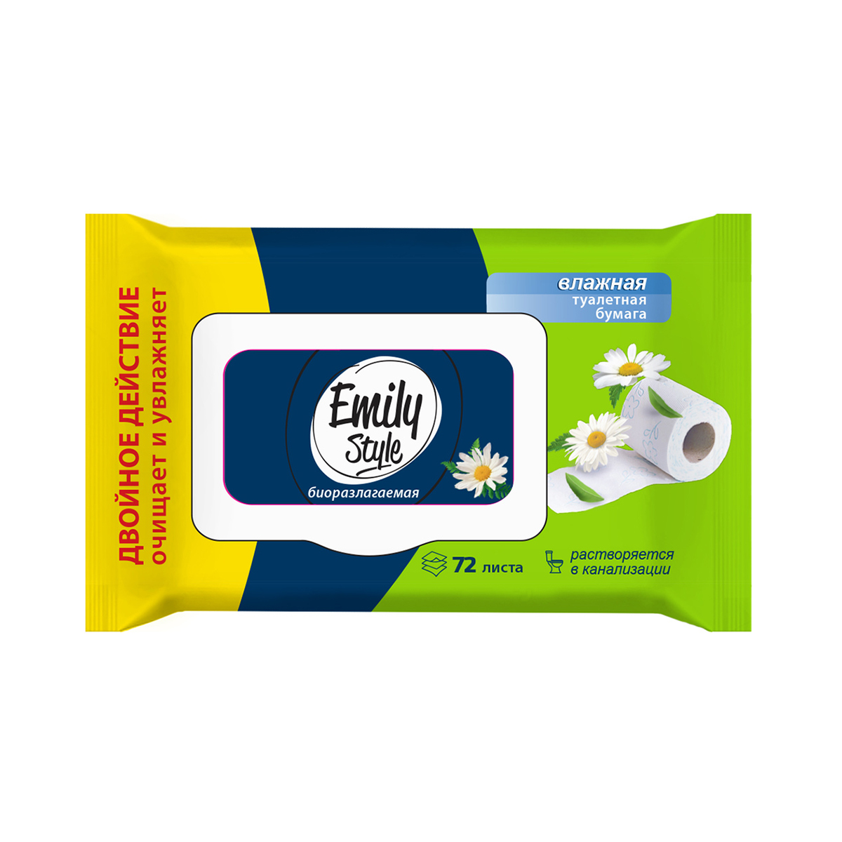 Туалетная бумага влажная упак. 72 листа (1/20) "emily style"