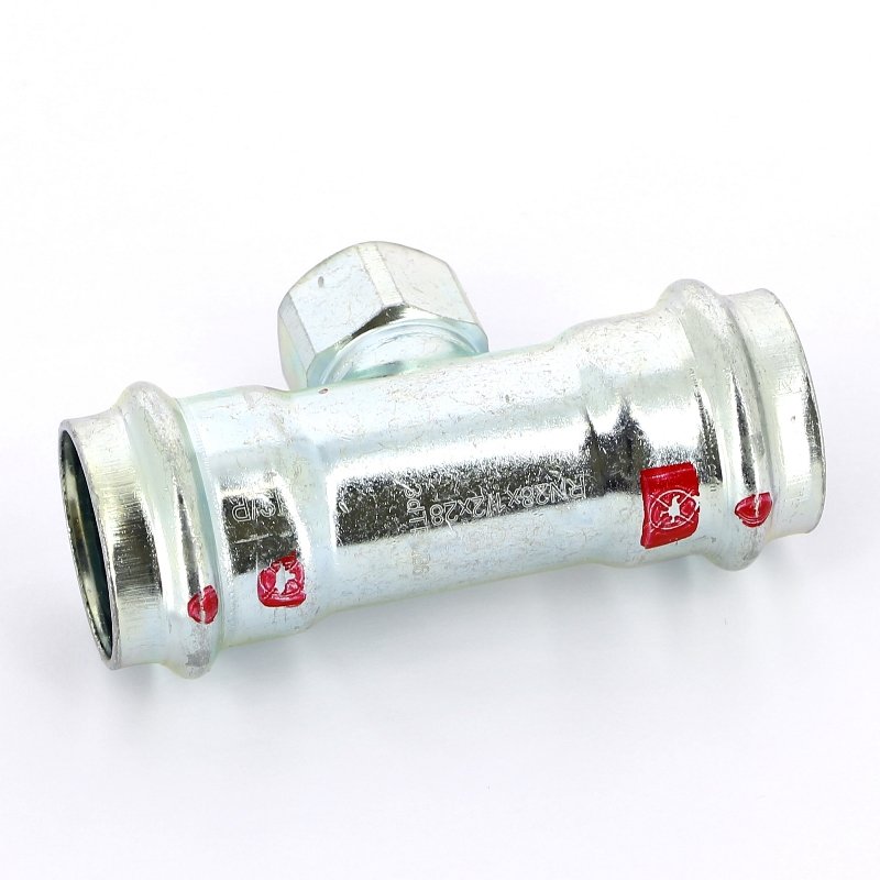 Тройник пресс-В 28x1/2"x28 оцинкованная сталь Prestabo VIEGA