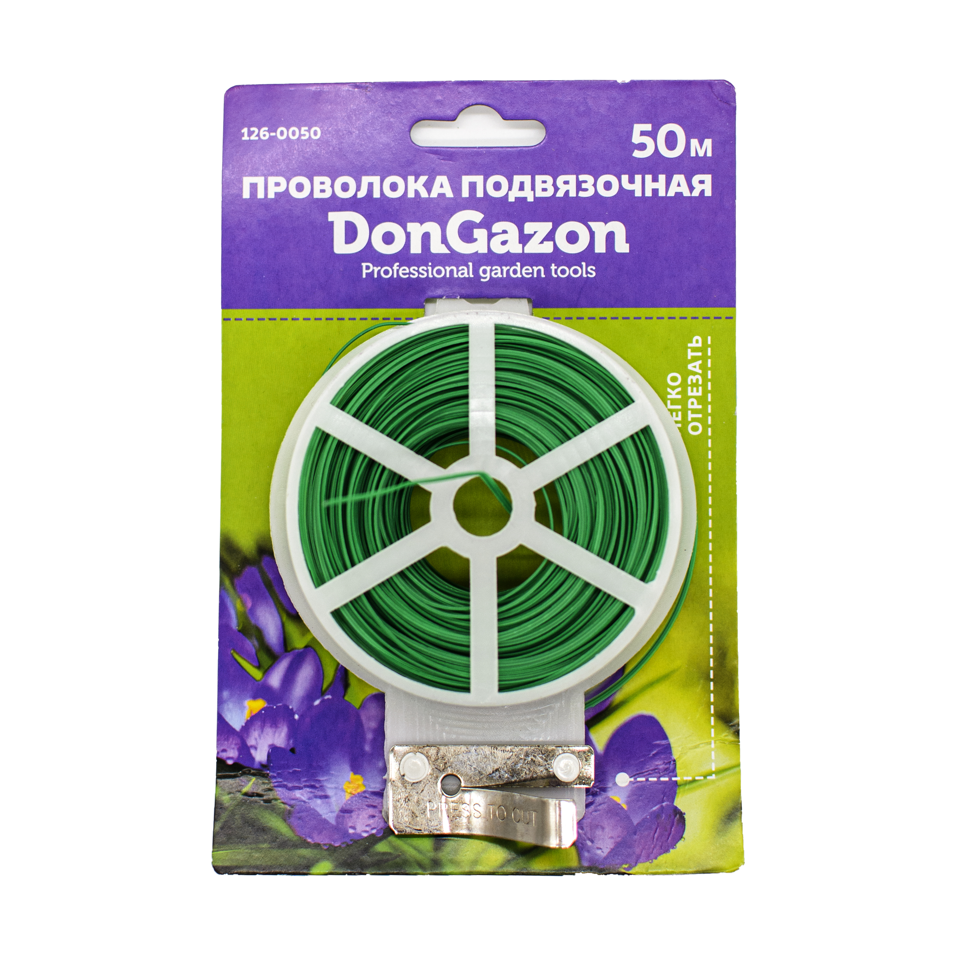 Проволока подвязочная плоская, п/э оплетка 1 мм х 50 м на катушке (1/50/200) "don gazon" 126-0050