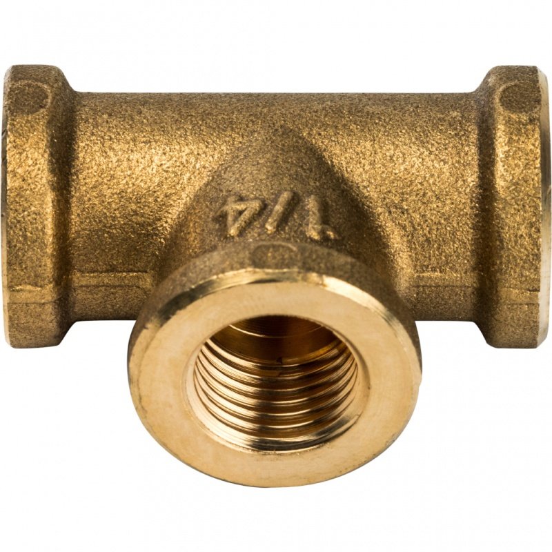 Тройник резьбовой ВР 1/4" латунь STOUT
