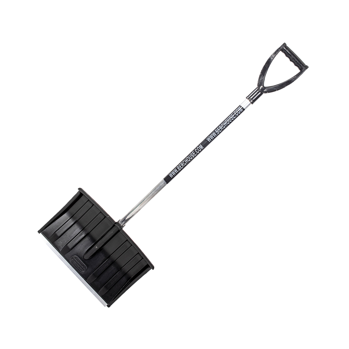 Лопата снег. пласт. №15  490 х 350 мм съемный алюм. черенок, v-образ. ручка, ал. пласт. "berchouse"