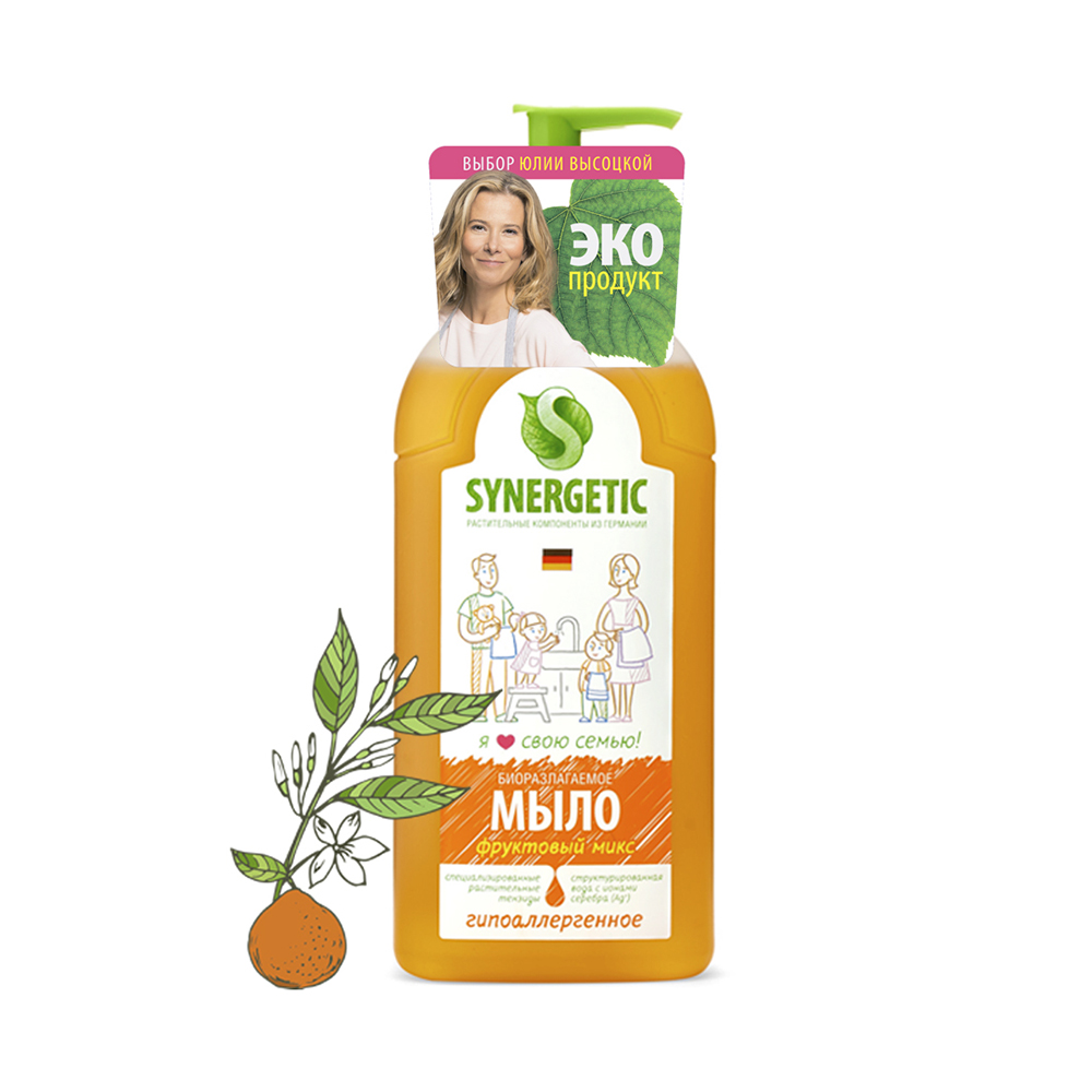 Жидкое мыло (фруктовый микс)  0,5 л (1/14) "синергетик"