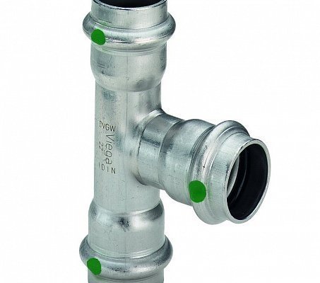 Тройник пресс 89x28x89 нержавеющая сталь Sanpress Inox VIEGA