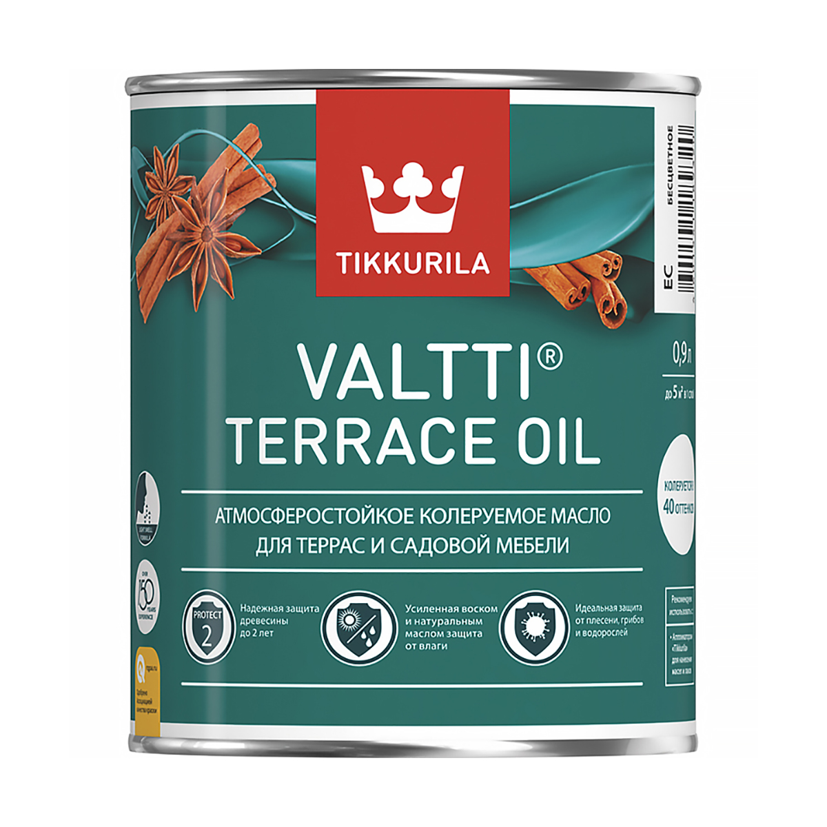 Валтти terrace oil  ec  0,9 л (1/6)  масло для террас "тиккурила"