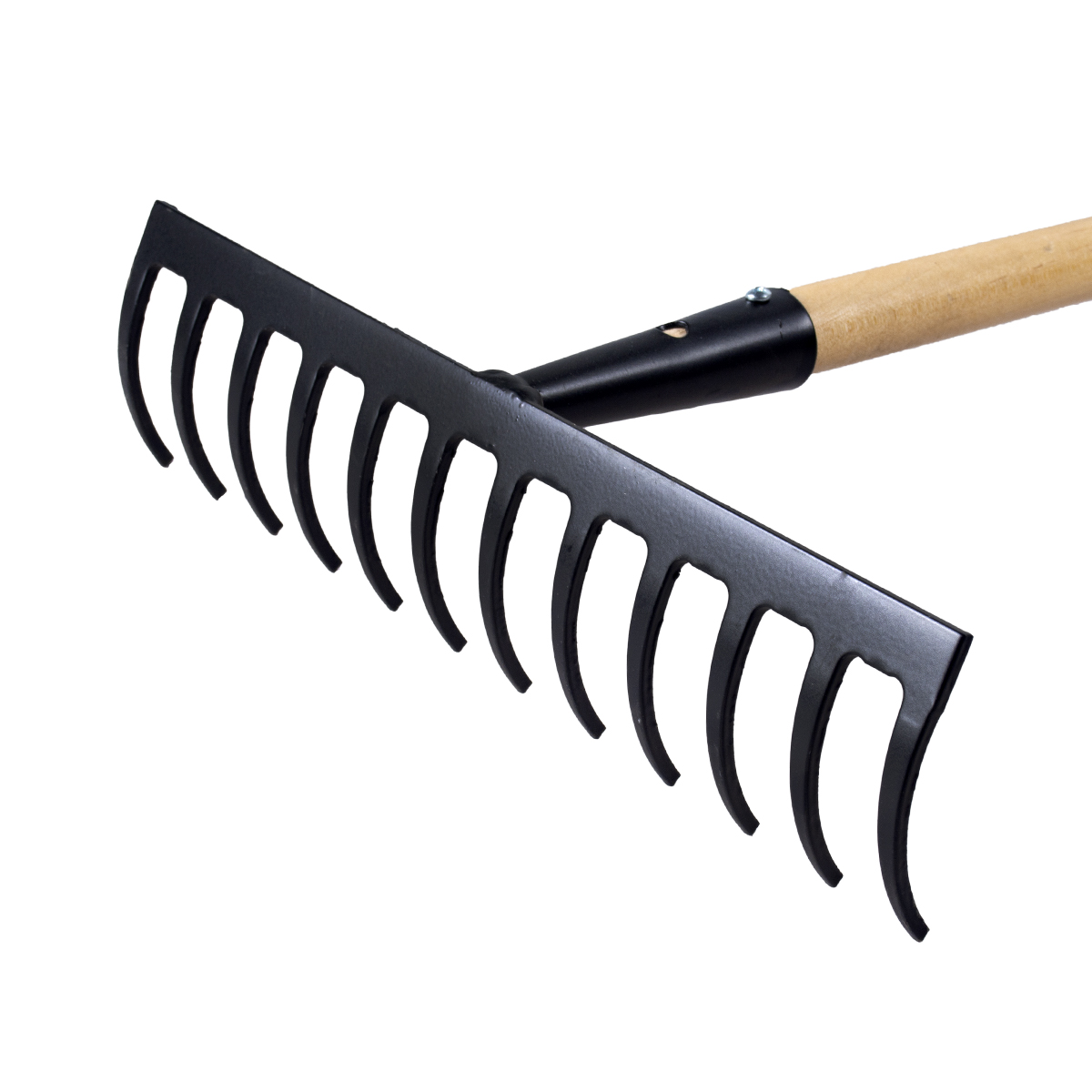 Грабли 12 зубов "solid" с дерев. черенком (1/4) "fiskars" 1026725