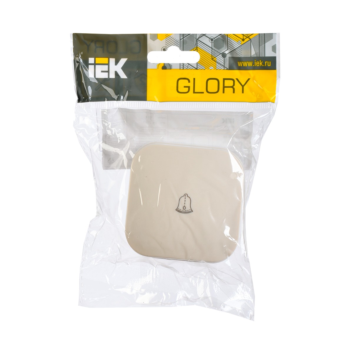 Выключатель открыт. уст. "glory" 1 кл. самовозв. всс20-1-0-хк, 10а, кремовый (1/36/432) "iek"