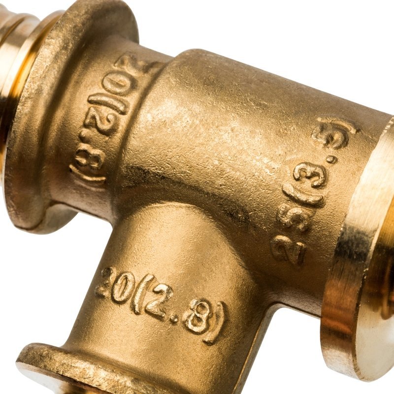 Тройник переходной 25 x 20 x 20 аксиальный для труб PE-X STOUT