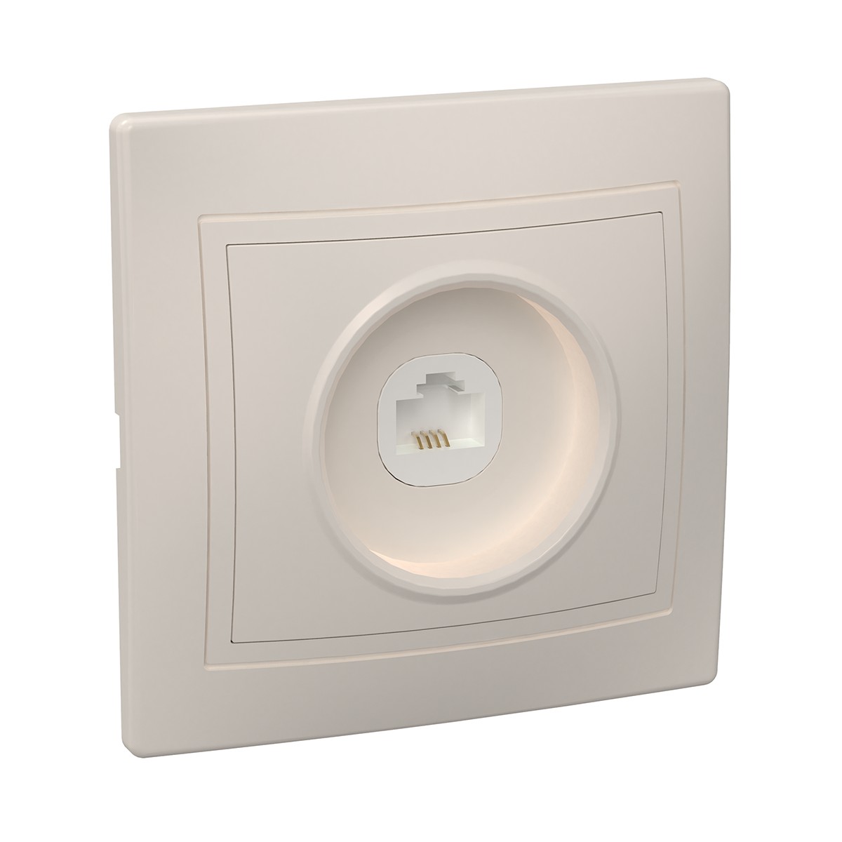 Розетка телефонная "кварта" 1 местн. рт10-ккм, кремовый (1/10/200) "iek"