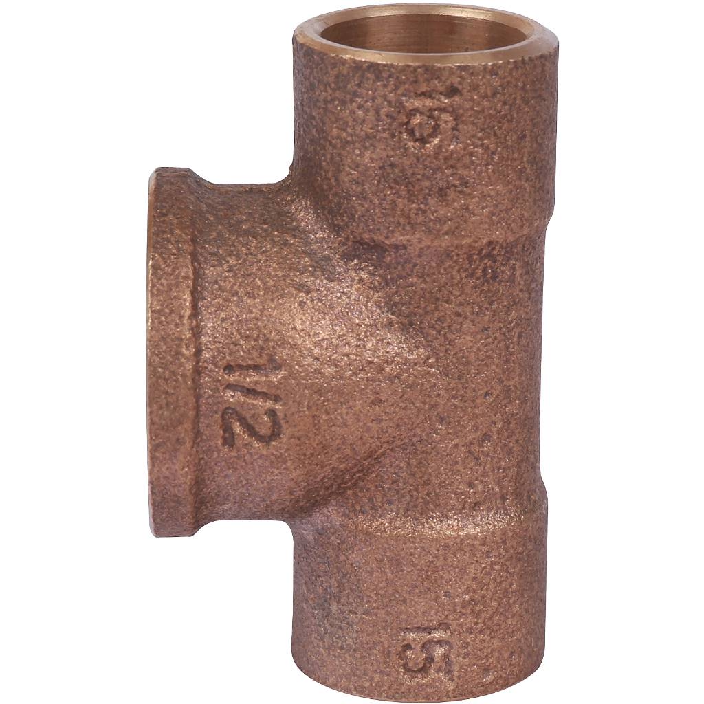 Тройник 15x1/2"x15 переходной под пайку с резьбой (ВР) SANHA бронза 141301512