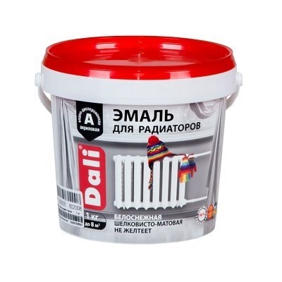 Эмаль для радиаторов акриловоя DALI 1кг белая (6)