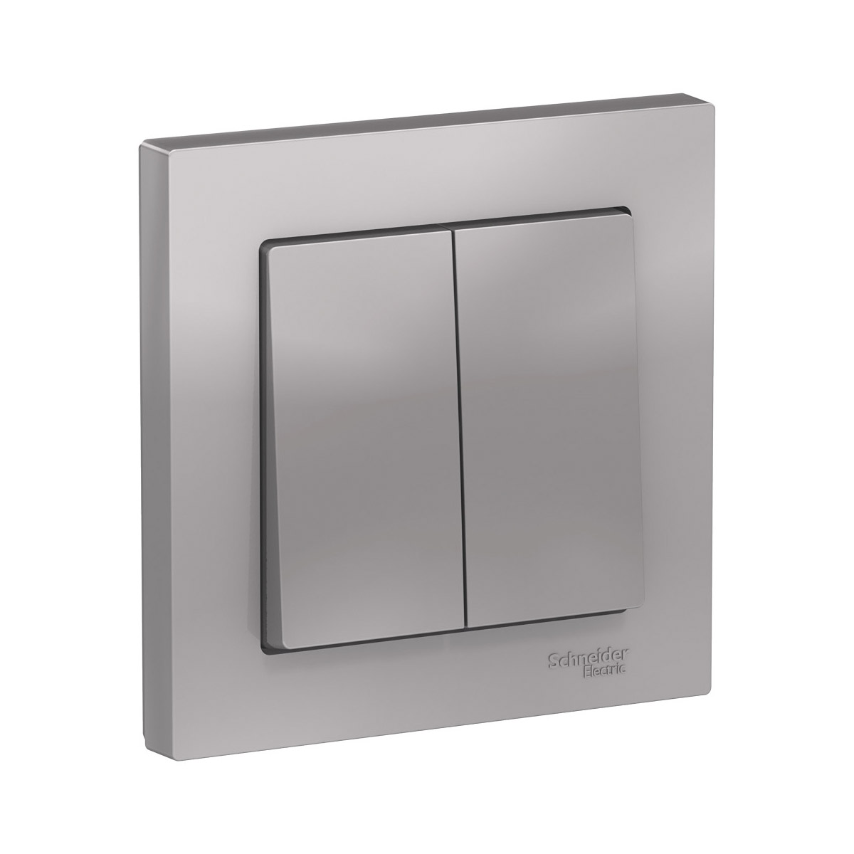 Выключатель "atlasdesign" 2-х кл. 10а, алюминий (1/10/60) "schneider"