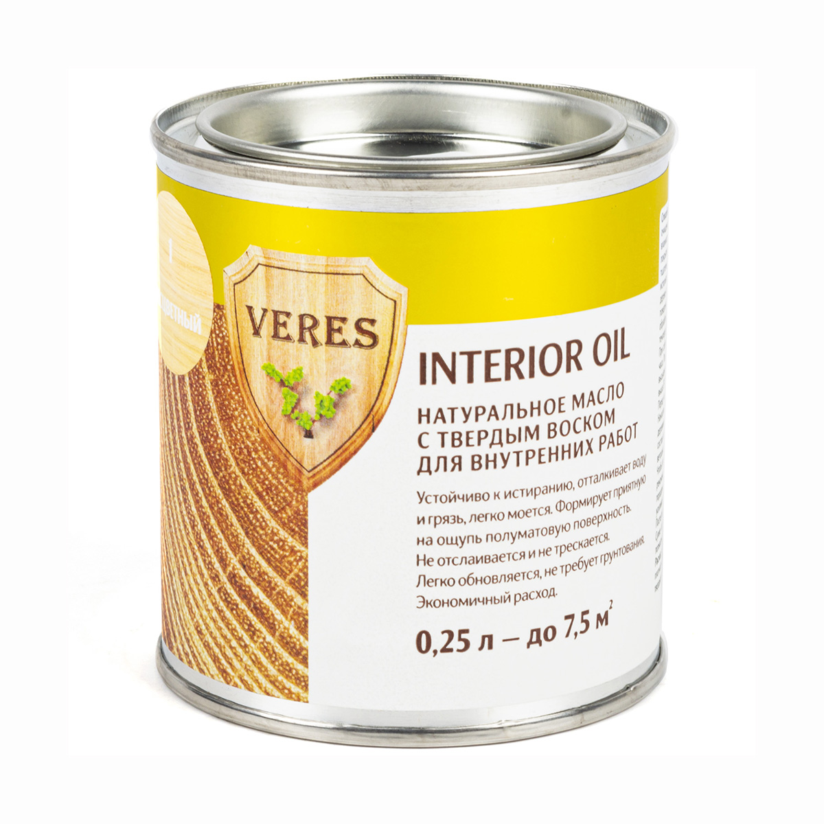 Верес масло для внутр. работ  "oil interior"  № 1 бесцветный  0,25 л (1/6) "veres"