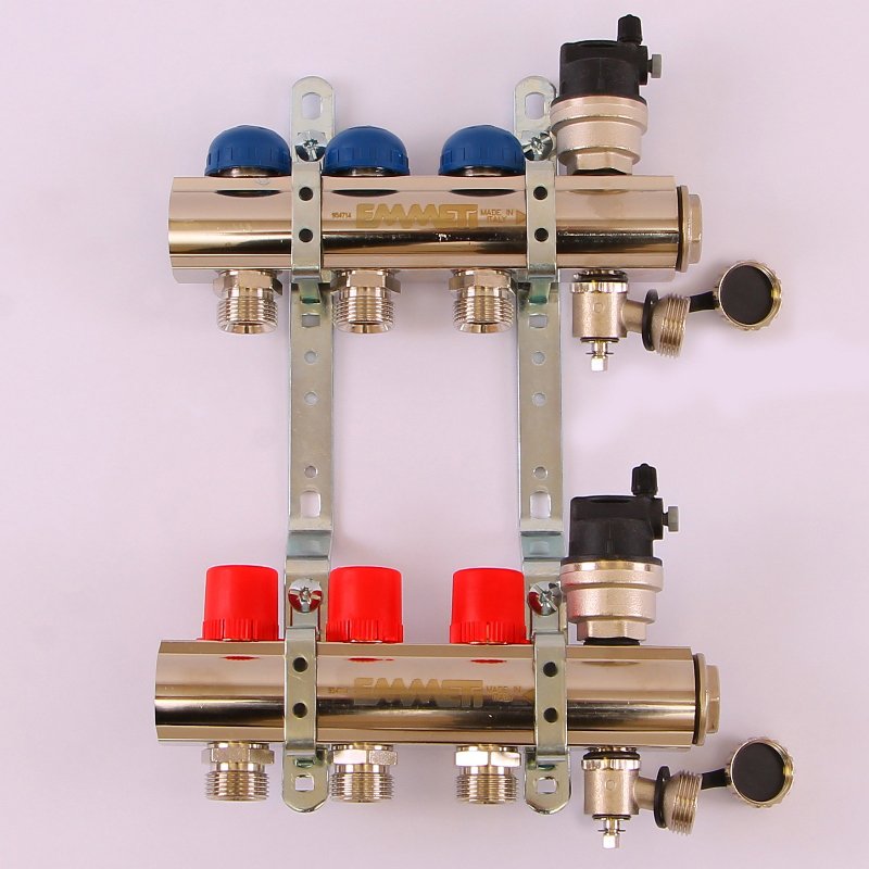 Колл. группа EMMETI TOPWAY 1"x3/4" ЕК 3 выхода с термостатическими вентилями