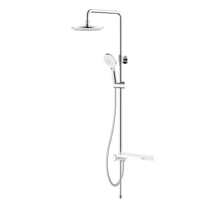 Душевой гарнитур ray (стойка, верх. душ, лейка, шланг, полка) (1/5) "iddis" raysw3fi76