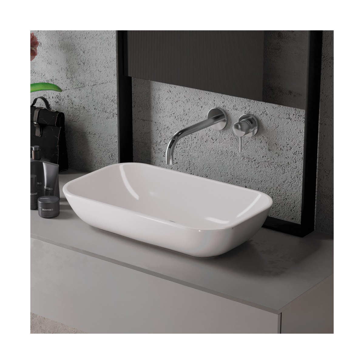 Раковина накладная "infinity 60" белая "sanita luxe"  wb.ct/infinity/60-n/wht.g/s1