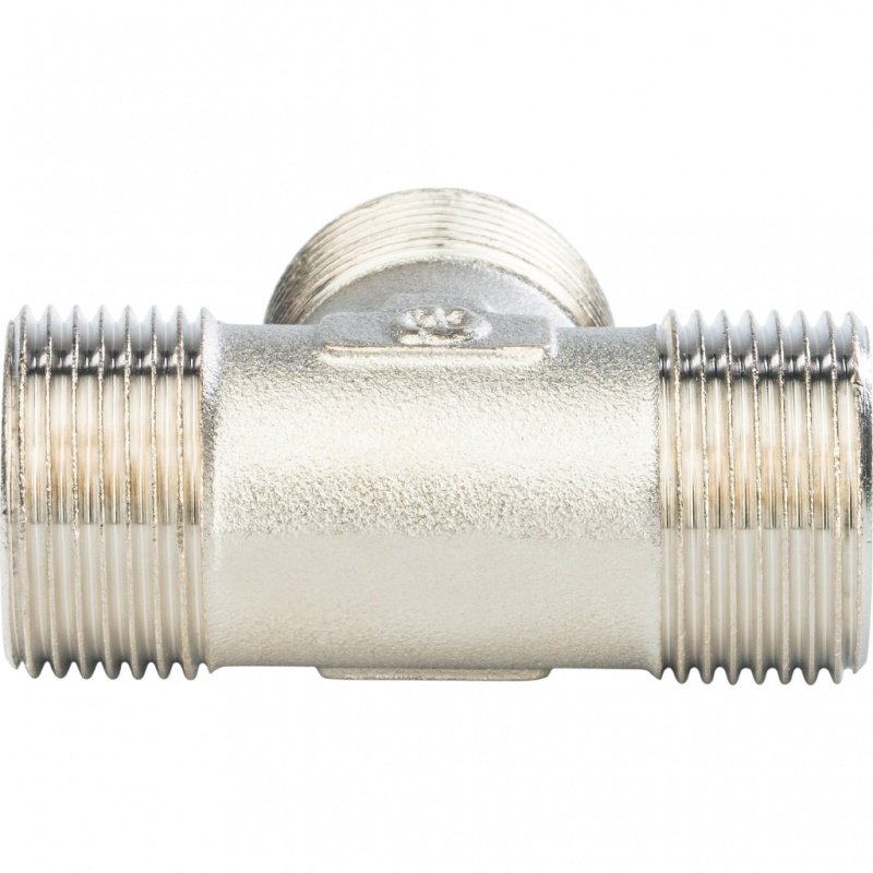 Тройник резьбовой НР 1" никель STOUT