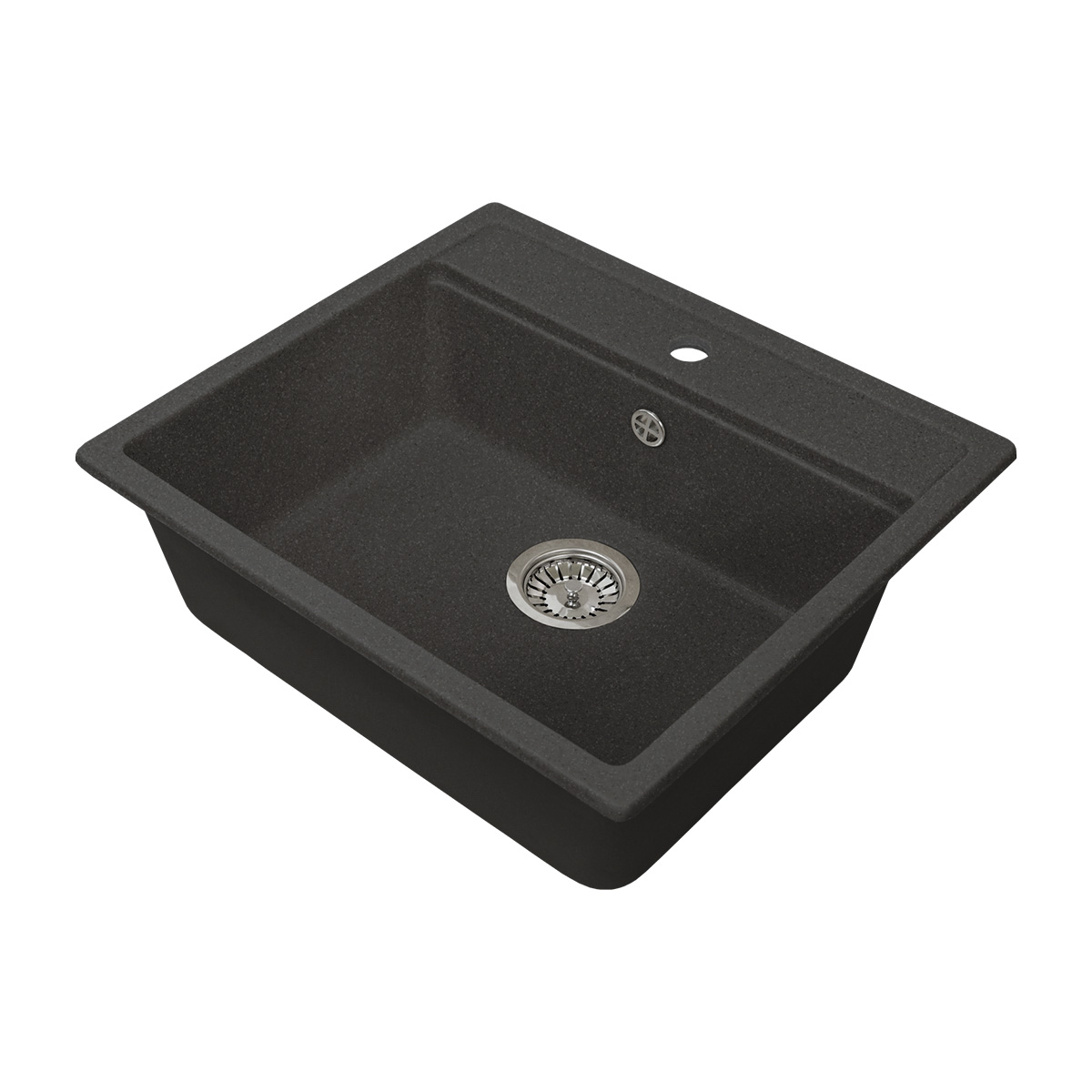Мойка для кухни врезная искуств. камень gs-06-308 570*510 мм черная "granstones"