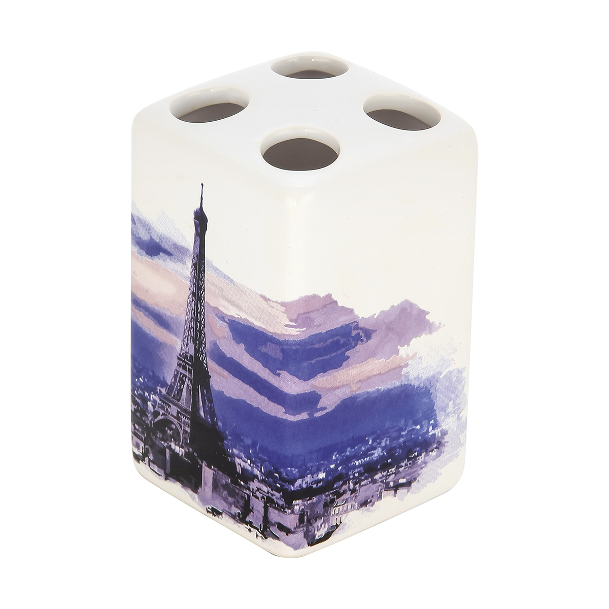 Стакан для ванной комнаты "париж" tbh-p, с разделителями, керамика (1/4/24) "рыжий кот"