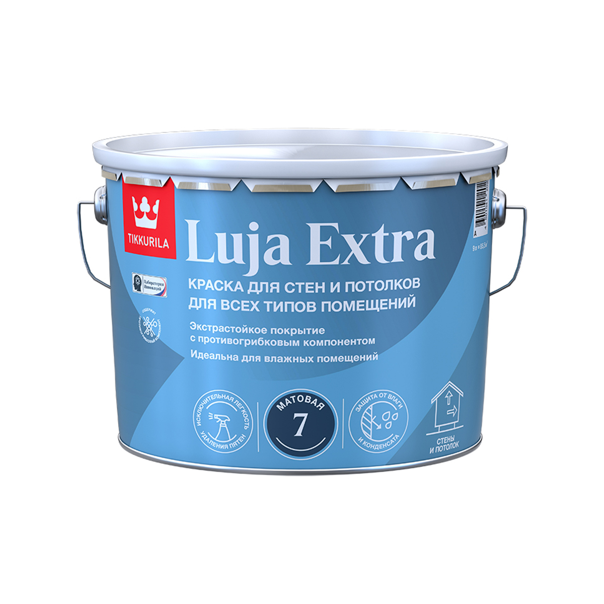 Краска "luja extra 7" база с  9 л матовая для стен и потолков экстрастойкая (1) "тиккурила"
