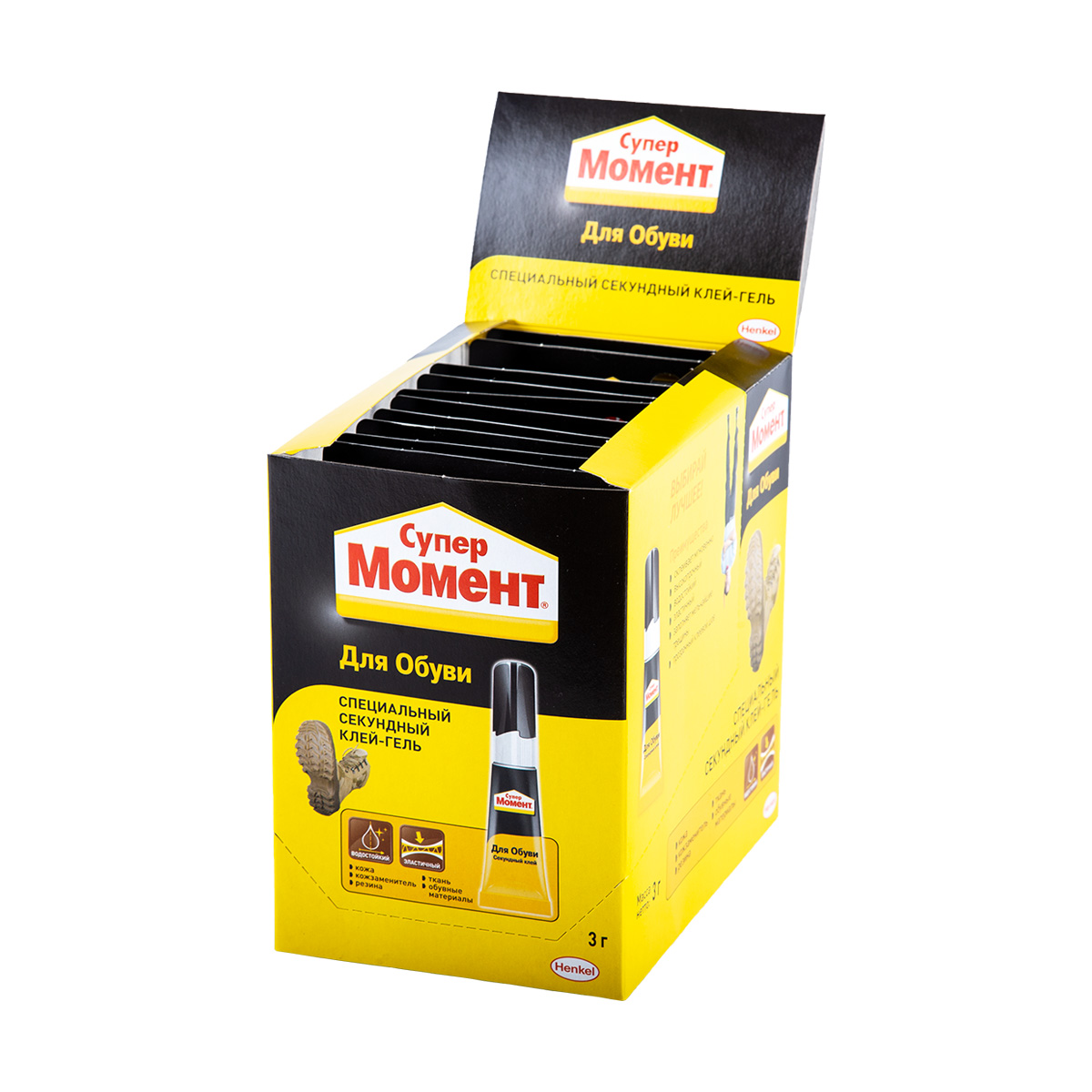 Клей момент супер для обуви 3 г ед. блистер в шоу-боксе (1/10/120)  хенкель
