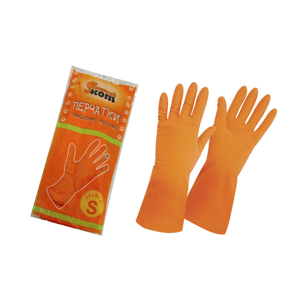 Перчатки резиновые латексные  rc-l  размер s (12/240) "рыжий кот"