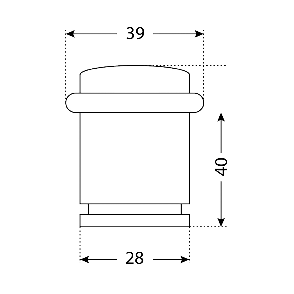 Ограничитель дверной 588а-2 ab  стар. бронза (цилиндр) (50/400) "стандарт"