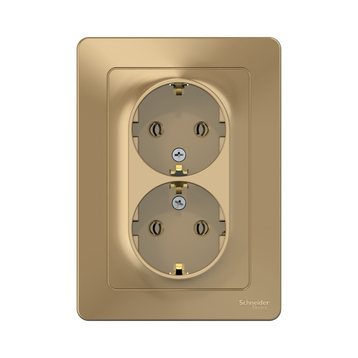 Розетка "blanca" 2-х местн. с заземл. 16а, титан (1/6/12) "schneider"