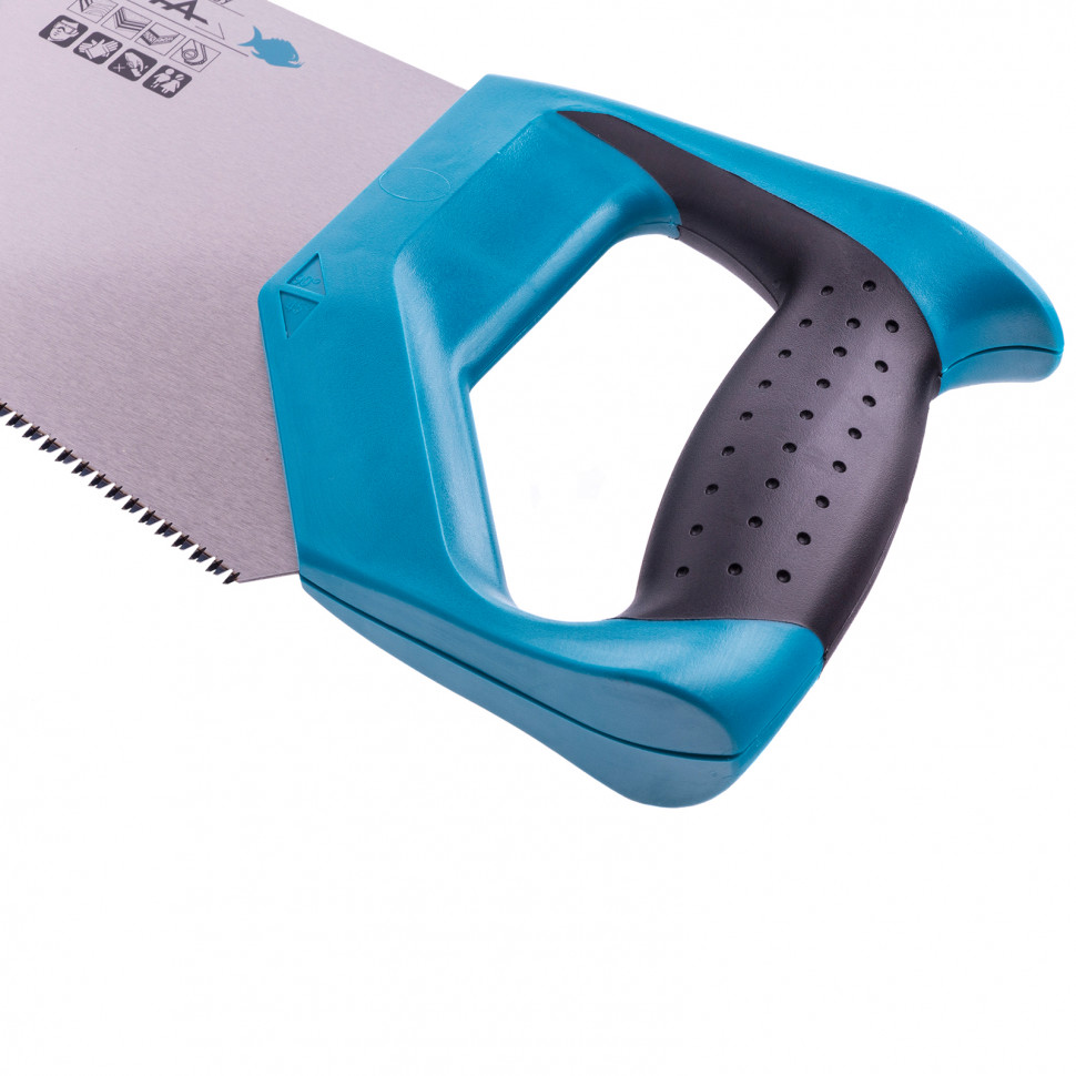 Ножовка по дереву "Piranha", 500 мм, 11-12 TPI, зуб-3D, каленый зуб, двухкомпонентная рукоятка Gross (24104)