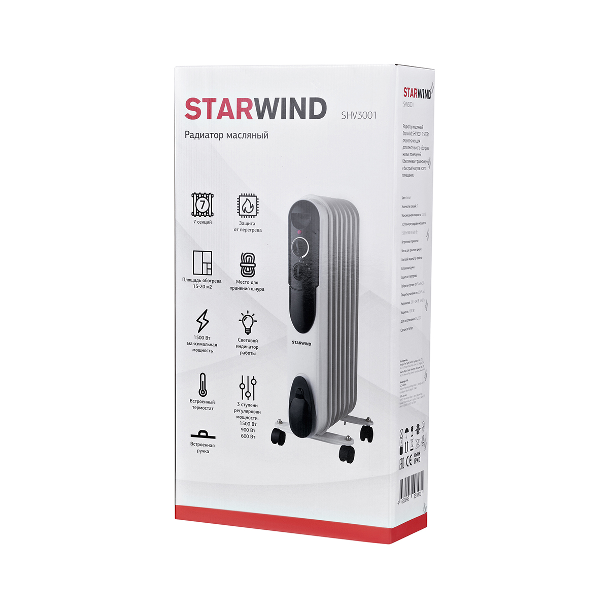 Радиатор масл. shv3001  7 секций 1,5 квт (1) "starwind"