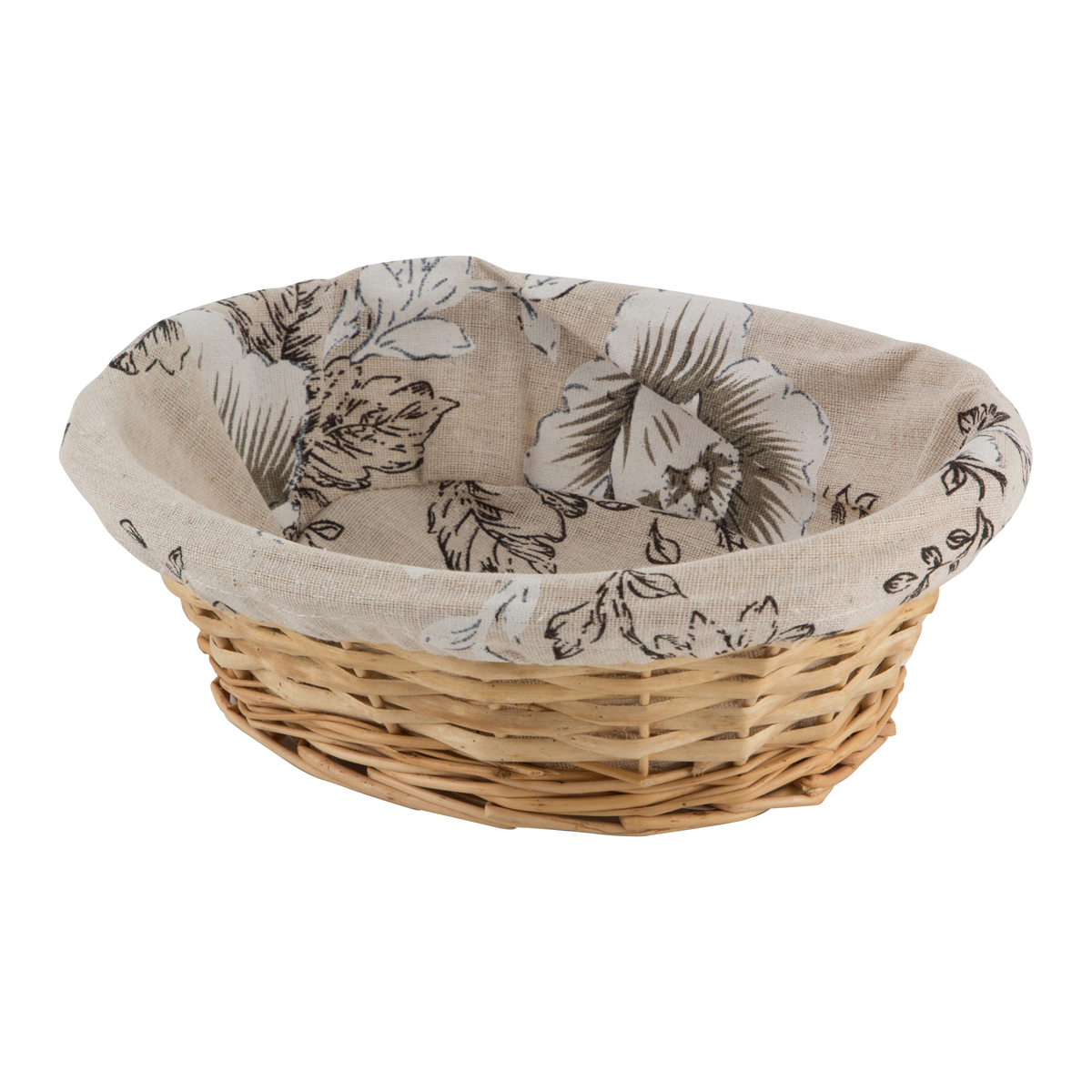 Корзина для хранения овальная "цветы" текстильн. вкладыш (1/160) "волшебная страна"