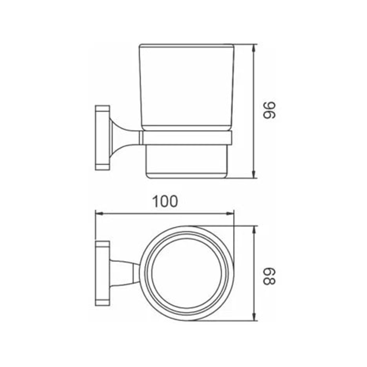 Стакан для ванной комнаты с держателем r15006 (нерж.сталь), хром (1/20/80) "frud"
