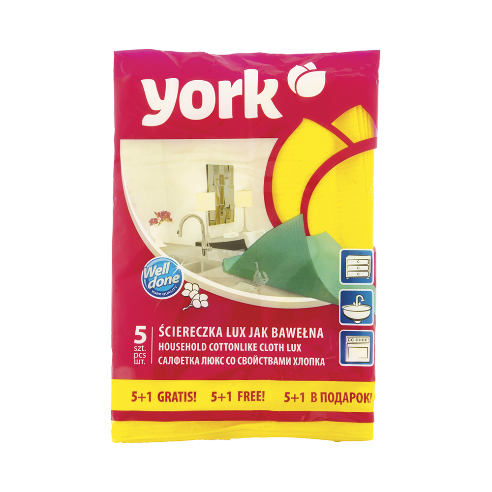 Салфетки "люкс" сверхвлаговпитывающие  упак. 6 шт. (1/56) "york"