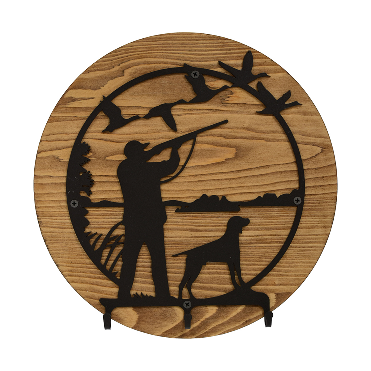 Вешалка настенная "охота" (3 крючка) 31*31 см, брашированная, сосна (1) "банные штучки" 31229