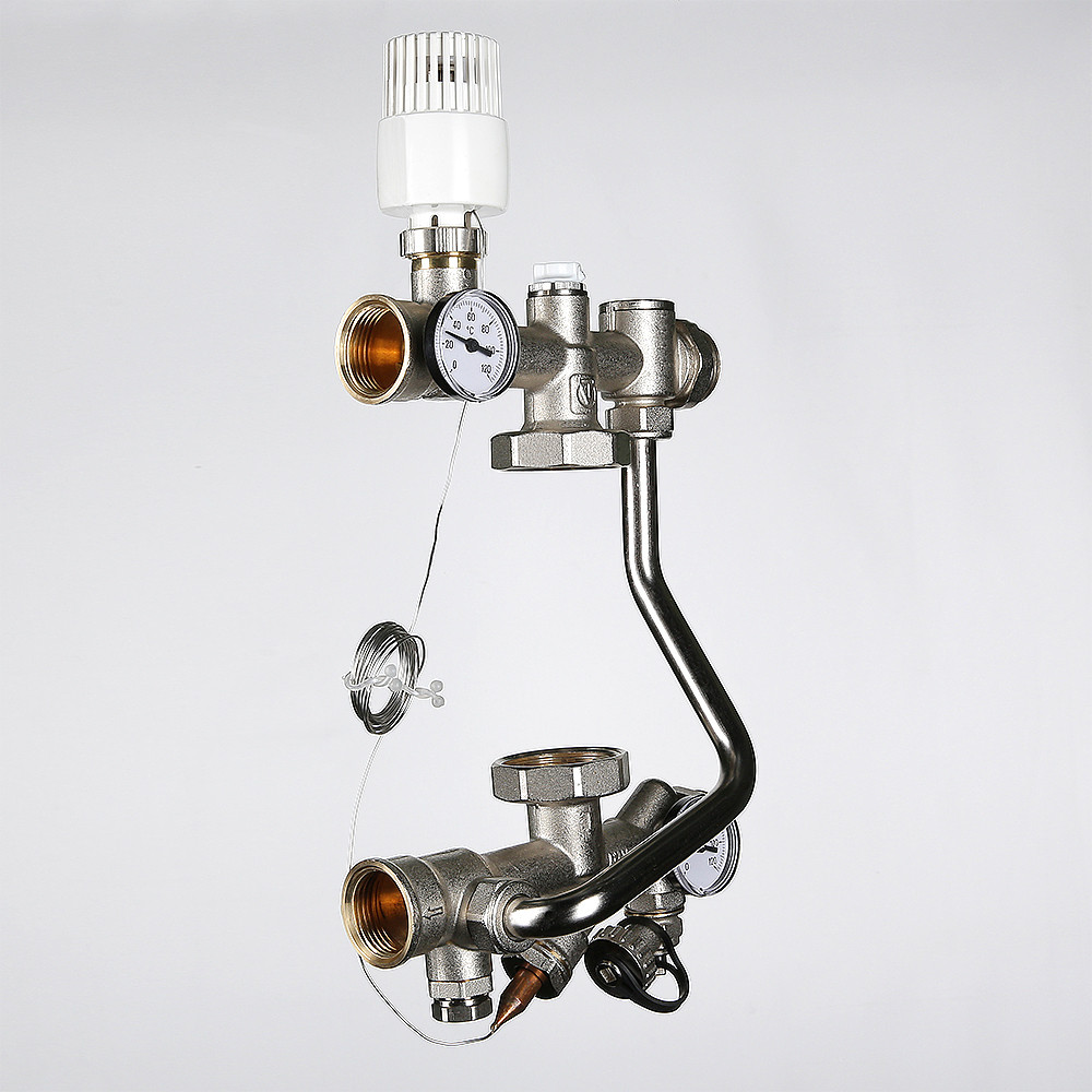 Насосно-смесительный узел 1" VALTEC TECHNOMIX 200 мм, 130 мм