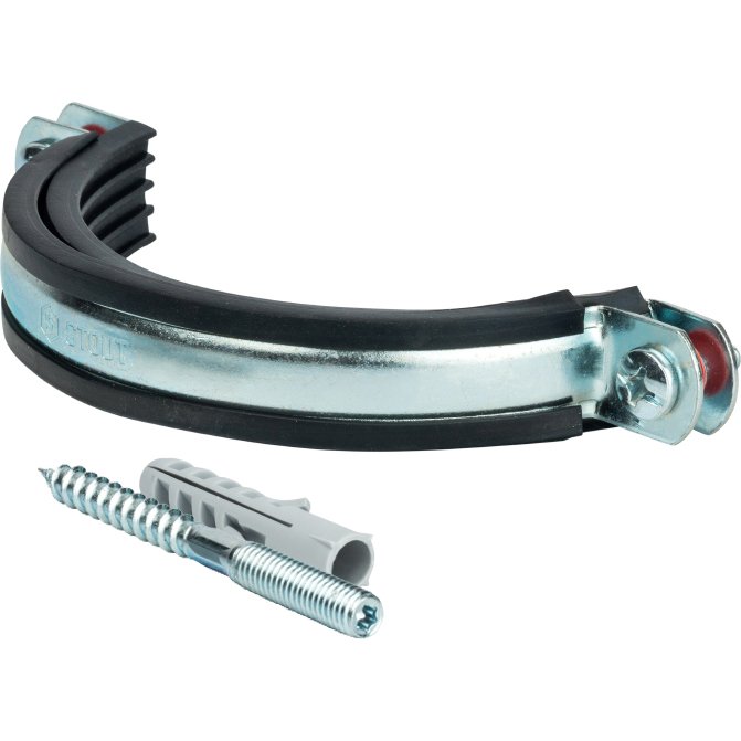 Хомут с шпилькой и дюбелем 5" (⌀135-143) STOUT