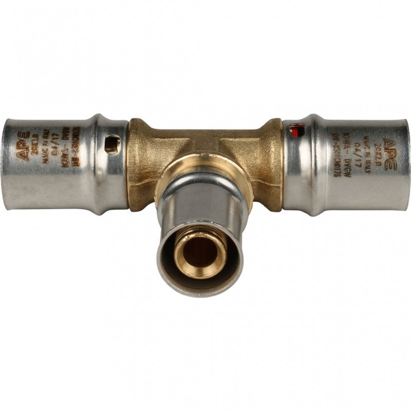 Тройник переходной под пресс 20 x 16 x 20 STOUT для МП труб