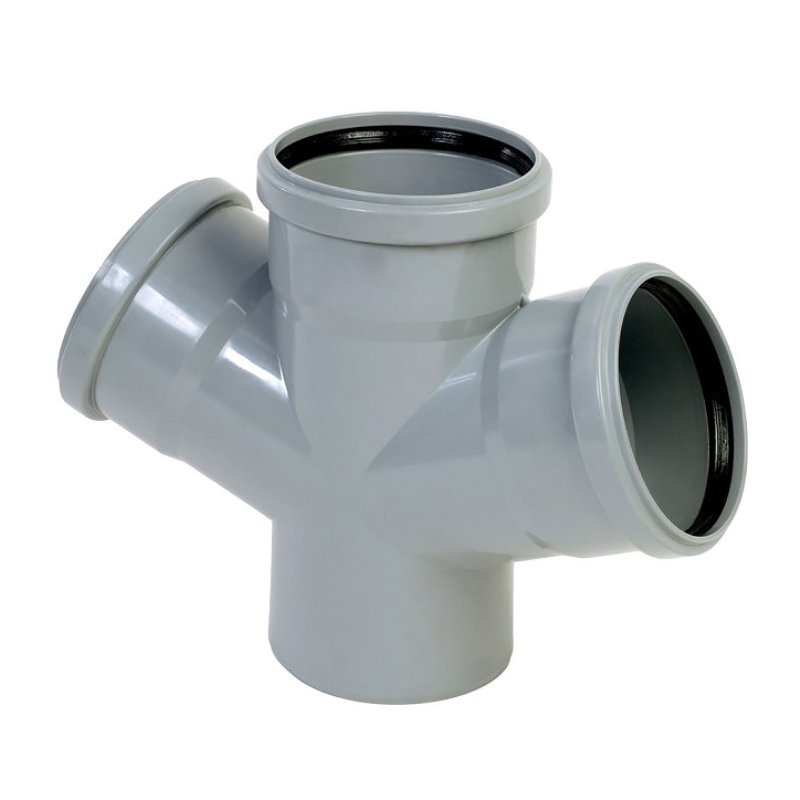 Крестовина 87° одноплоскостная 110 х 110 х 110 мм для вн.канализации SINIKON Стандарт