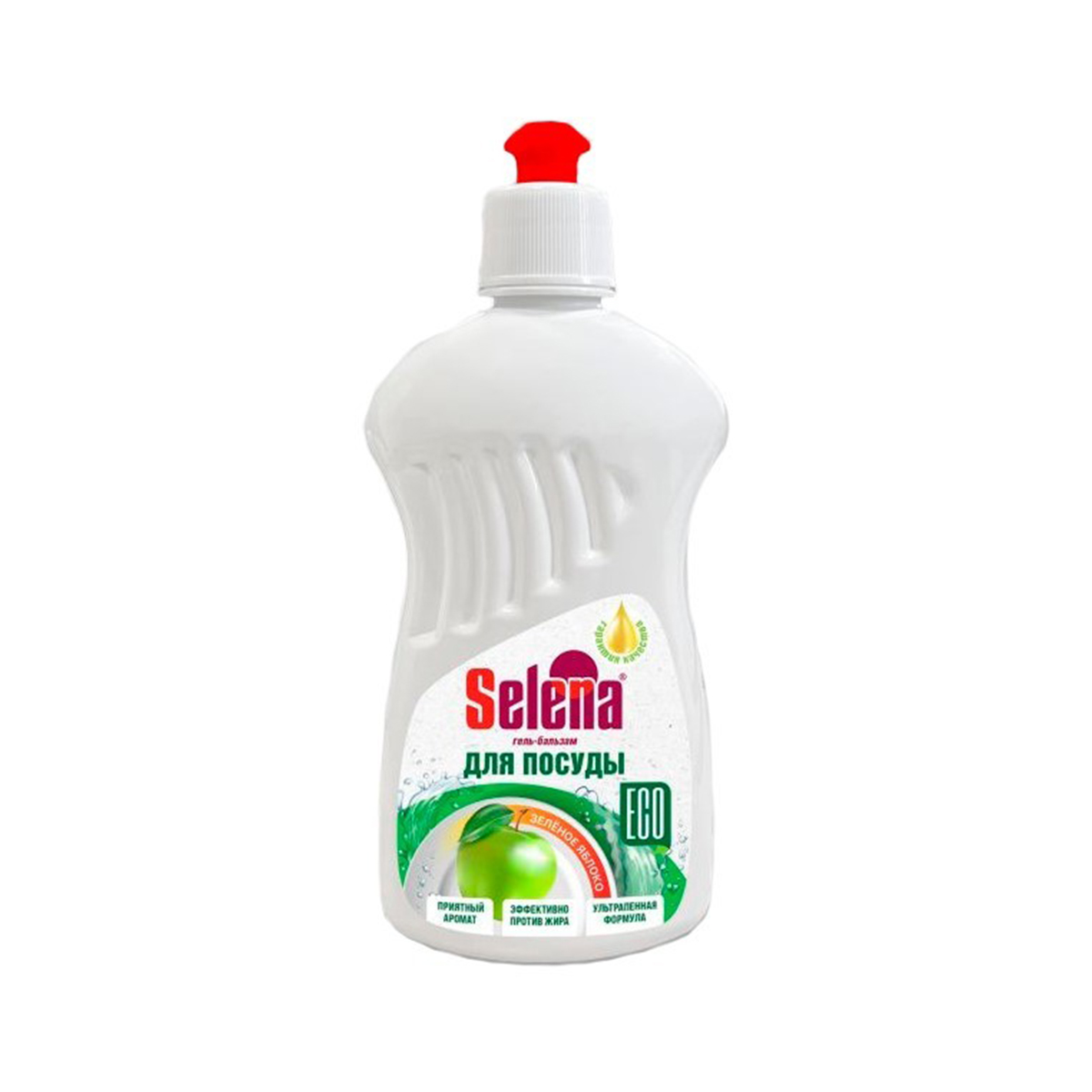 Средство для мытья посуды (зеленое яблоко) бальзам-гель 500 мл (1/21) "selena"